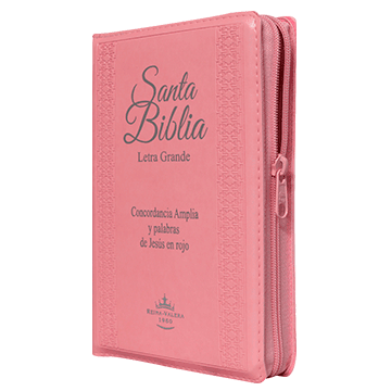 Biblia Reina Valera 1960 Mediana Letra Grande Imitación Piel Rosa