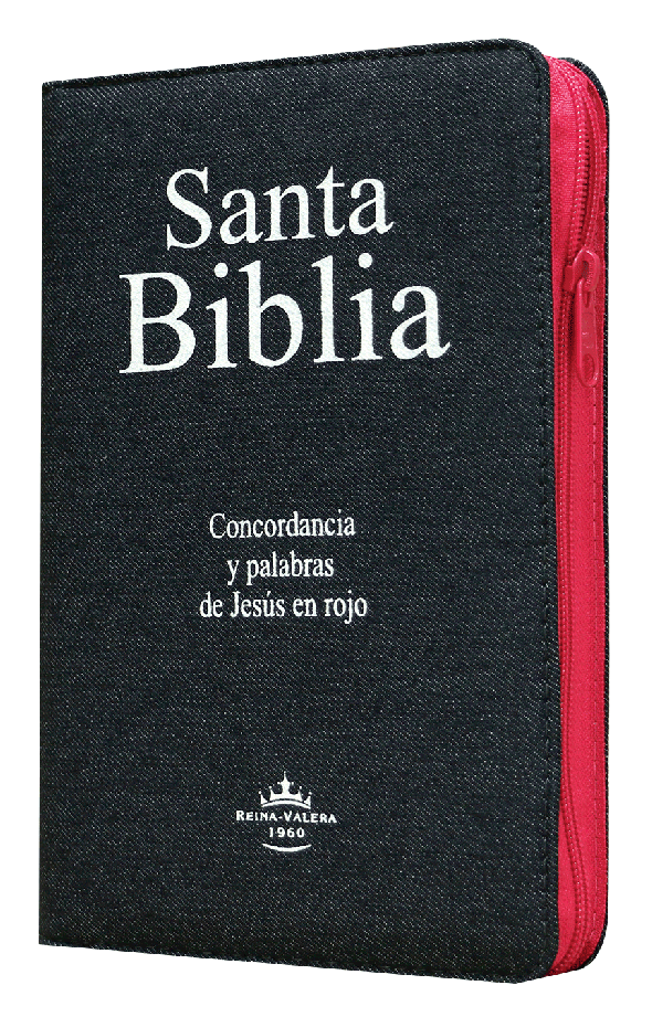 Biblia Reina Valera 1960 Mediana Letra Grande Mezclilla Rosa