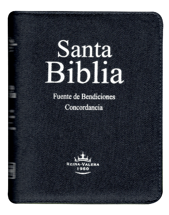 Biblia Fuente de Bendiciones Reina Valera 1960 Chica Letra Mediana Mezclilla Rosa