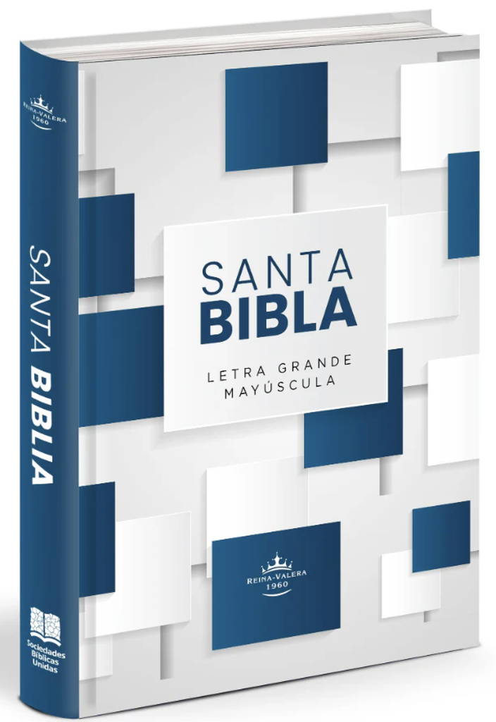 Biblia Reina Valera 1960 Mediana Letra Grande MAYUSCULA Tapa dura Azul