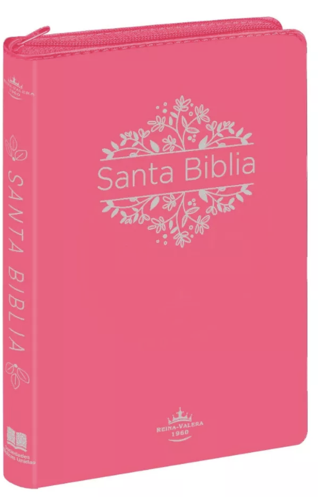 Biblia Reina Valera 1960 Mediana Letra Grande PVC Rosa con cierre