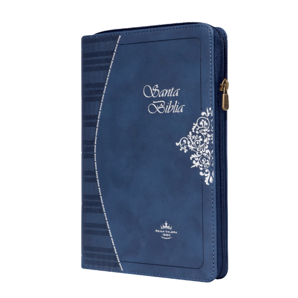 Biblia Reina Valera 1960 Mediana Letra Grande Imitación Piel Azul