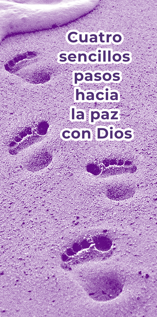 Folleto evangelistico.  Media carta. 4 Sencillos pasos.