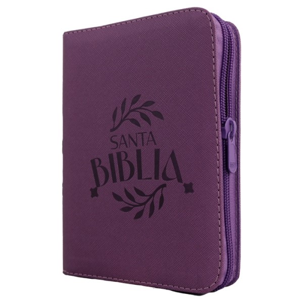 Biblia Reina Valera 1960 Chica Letra Chica Imitación piel Uva Código QR