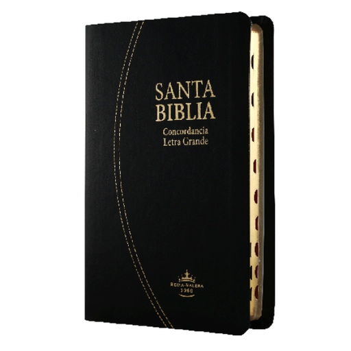 Biblia Reina Valera 1960 Mediana Letra Grande Imitación Piel Negro