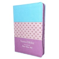 Biblia RVR60 065LG CZTI Tricolor Azul/Rosa/Lila