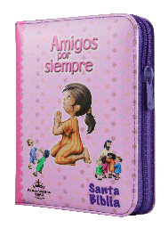 [SBM5663] Biblia Infantil Amigos por Siempre Reina Valera 1960 Tamaño Bolsillo Letra Mediana Vinil Rosa