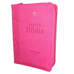[CLC9493] Biblia con Cierre Portátil 12 puntos RV1960, imit piel fucsia floral
