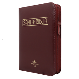 [SBM6587] Biblia Reina Valera 1960 Chica Letra Mediana Imitación Piel Vino tinto Código QR
