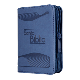 [SBM5558] Biblia Reina Valera 1960 Mini-Bolsillo Letra Chica Imitación Piel Azul Cierre [RVR016ZPJR]